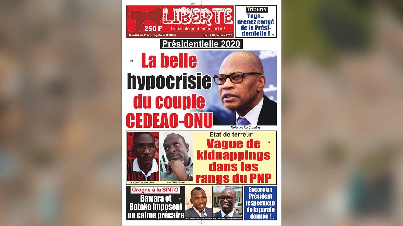 La une des journaux parus ce lundi 27 janvier 2020