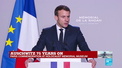 "Those who were deprived of a name in exchange for a number retrieve here their identities," Macron says