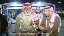 صدى الملاعب يرفع الكرت الأبيض لمشجع الاتفاق الذي يساند فريقه من الملعب رغم إصابته