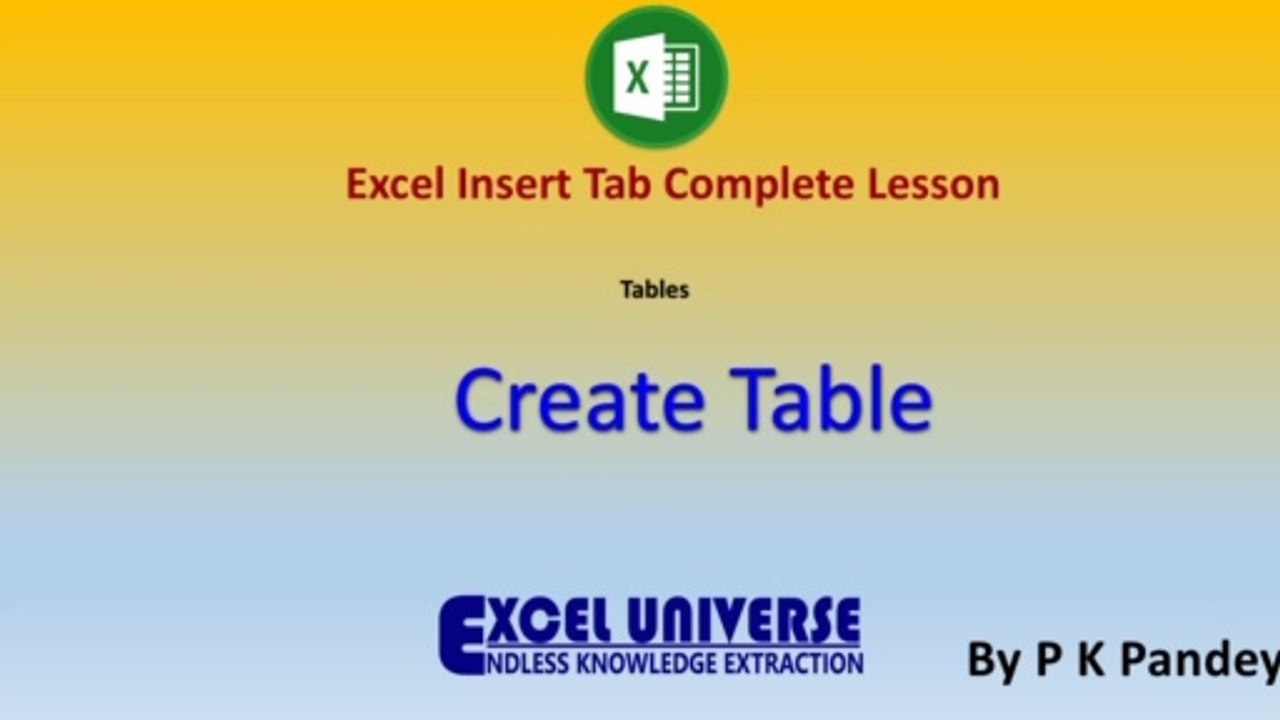 How To Create Tables in Excel