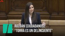 Bronca en el Parlament, Roldán (Ciudadanos) llama delincuente a Torra