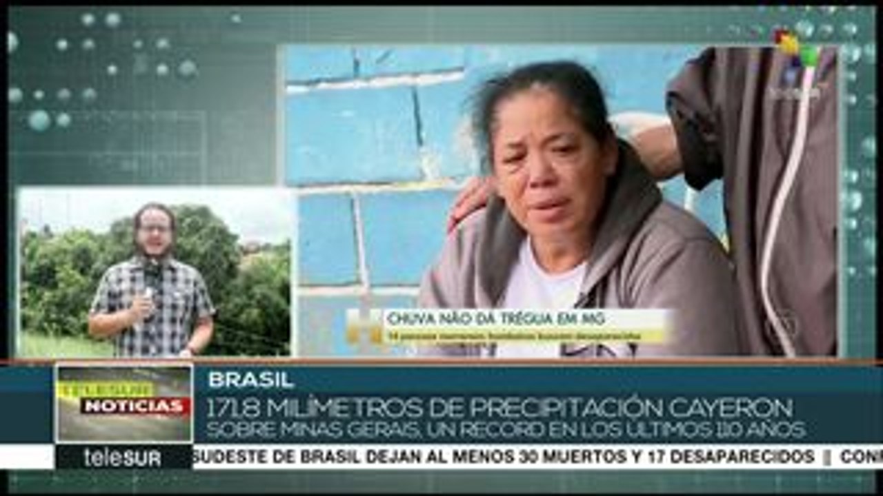 Brasil: siguen los trabajos de socorro por lluvias en Minas Gerais