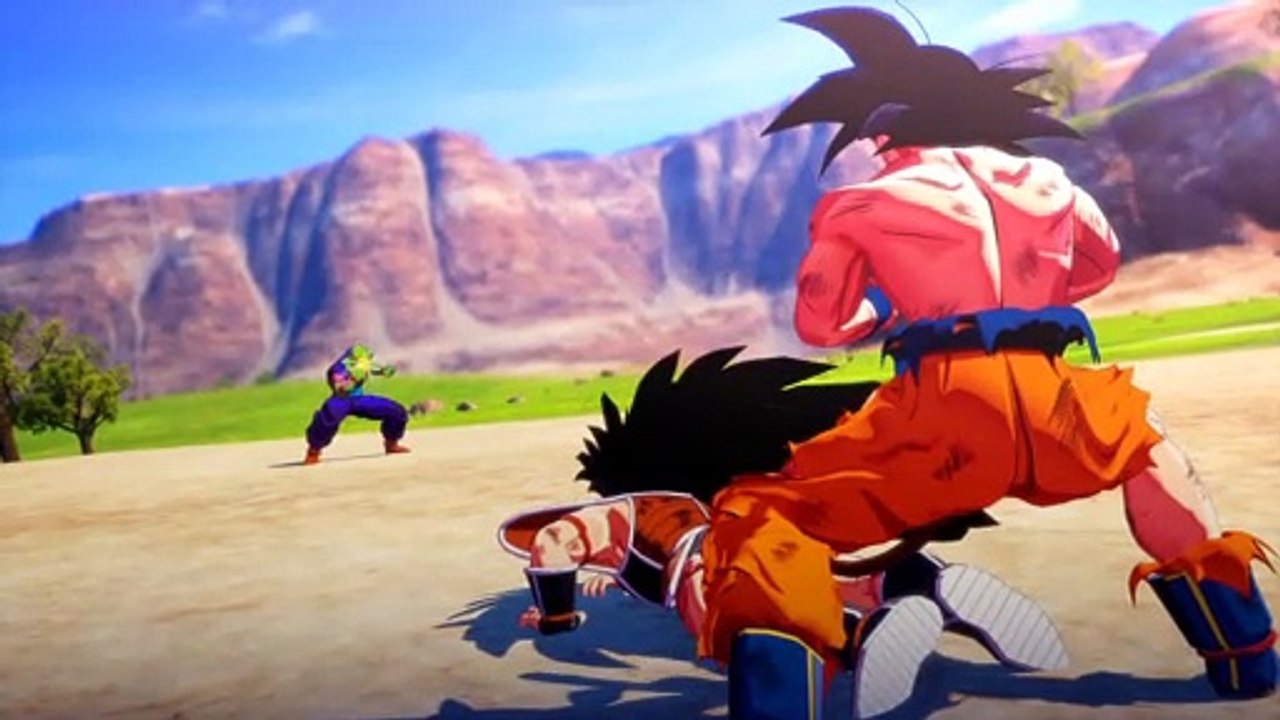 Goku and Piccolo Vs Raditz Full Fight (No music Version) English Dub