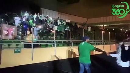 مدرب الأخضر سعد الشهري استمروا في دعمكم لنا ولاعبينا يستحقون اللعب في الفريق الأول بأنديتهم حفل استقبال المنتخب @AbdulmajedTalib