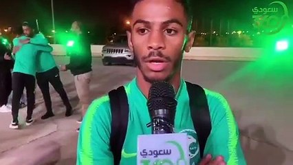 حسين العيسى لاعب منتخبنا نعدكم في طوكيو بالأفضل حفل استقبال المنتخب @AbdulmajedTalib