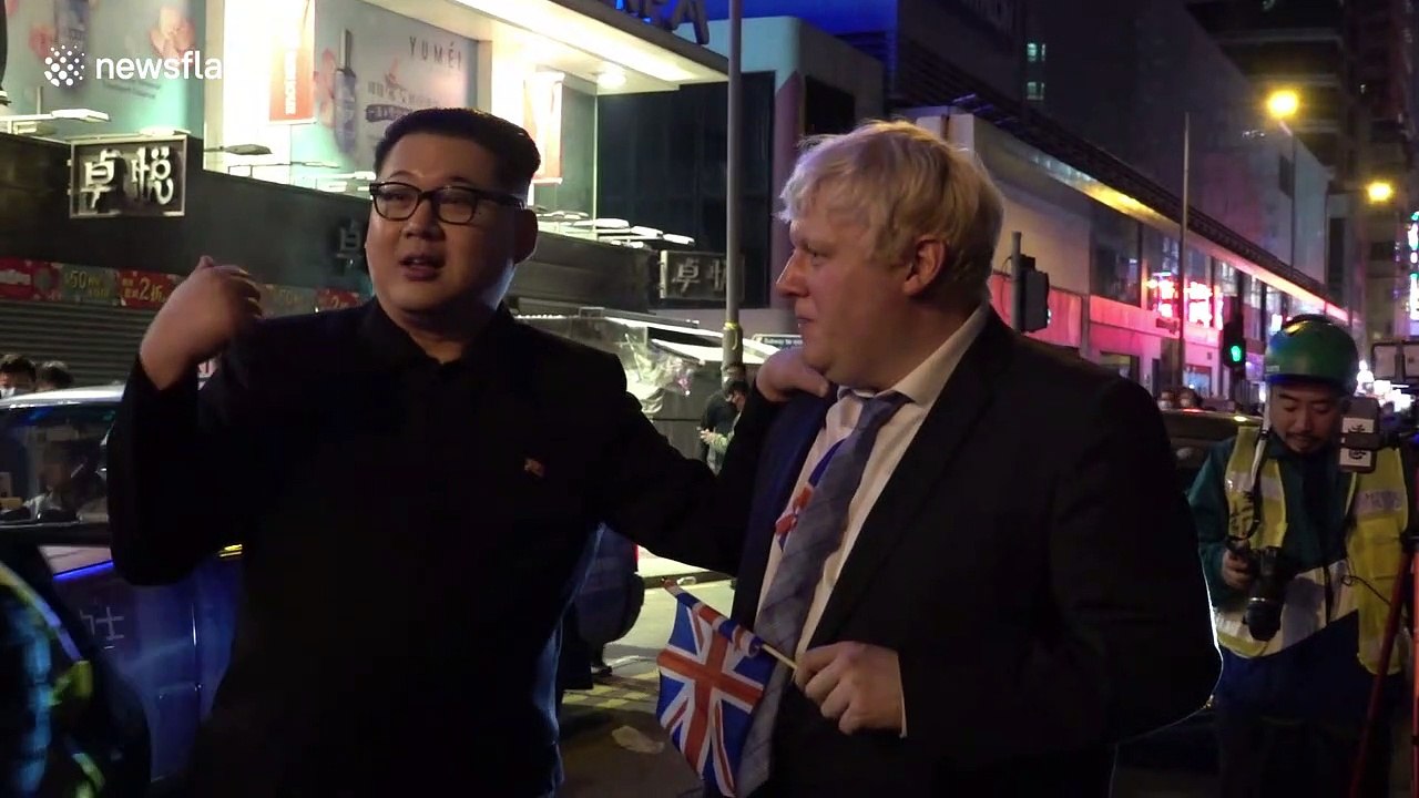 Hilariously foul-mouthed Boris Johnson and Kim Jong-un impersonators delight Hong Kong