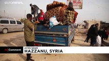 Hundreds of Syrian civilians flee fighting south of Idlib province
