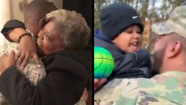 Son Surprises Mom During Sweet Military Reunion & Yay, Dad's Home!