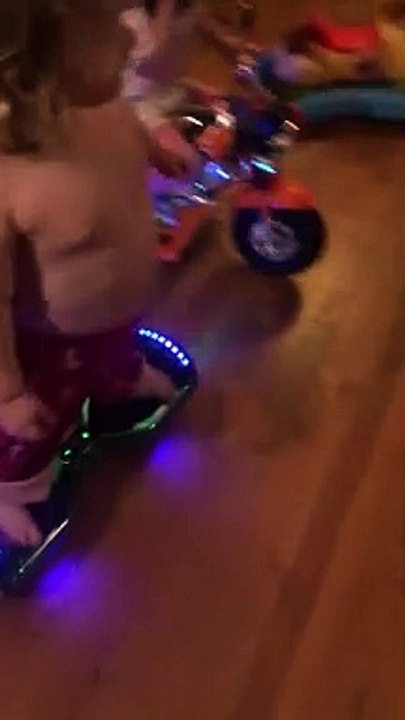 2-Year-Old Rides Hoverboard in Living Room