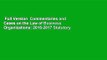 Full Version  Commentaries and Cases on the Law of Business Organizations: 2016-2017 Statutory