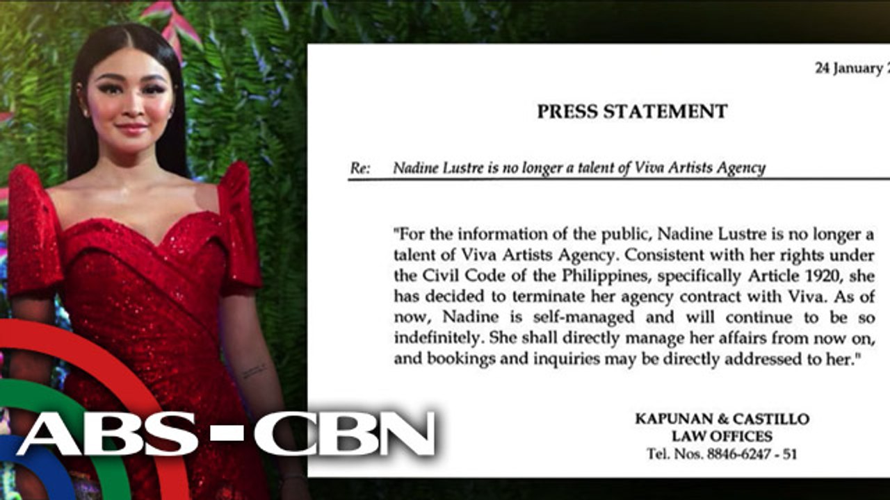 VIVA Artists Agency pumalag sa pagkalas ni Nadine Lustre sa talent management | UKG