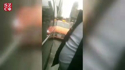Taksiciler yol kesip evrak kontrolü yaptı