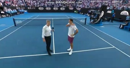Roger Federer Post-match interview with Courier after QF win
