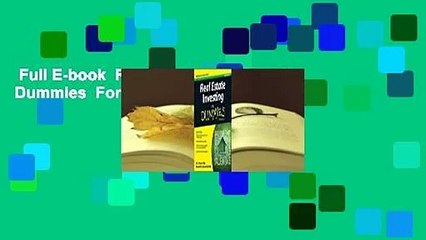 Full E-book  Real Estate Investing for Dummies  For Kindle