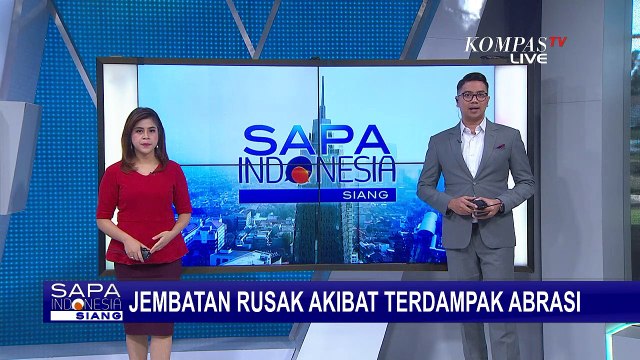 Jembatan Rusak Akibat Abrasi di Demak Jawa Tengah