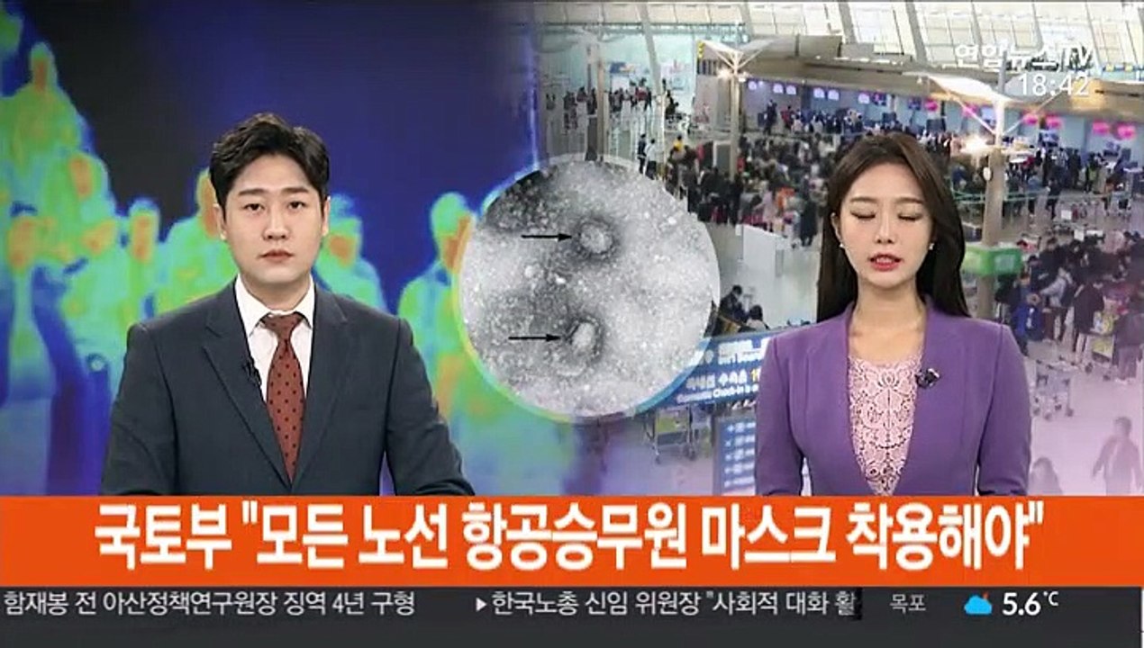 국토부 "모든 노선 항공승무원 마스크 착용해야"