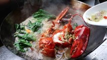 Thai Street Food - GIANT LOBSTER Gravy Noodles Bangkok Seafood Thailand