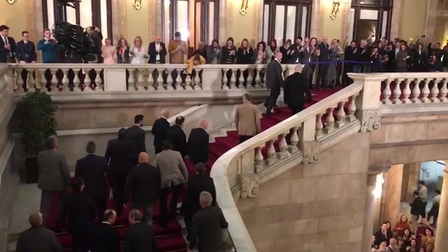 Junqueras, Turull, Romeva, Forn y Rull llegan al Parlament