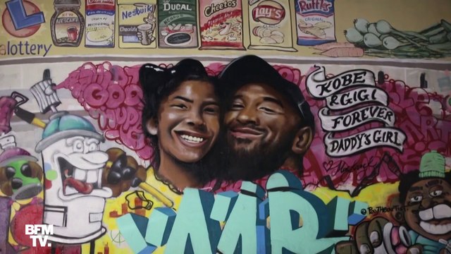 Mort de Kobe Bryant : une fresque murale peinte à Los Angeles en hommage au basketteur et à sa fille