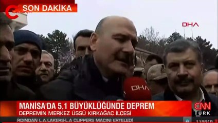 Depremden saniyeler sonra Soylu'dan flaş açıklama: "Yıkım yok" dedi