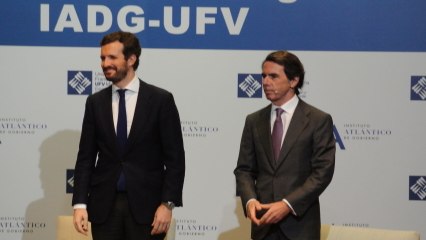 José María Aznar y Pablo Casado en el Aula de Liderazgo UFV.