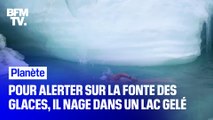 Pour alerter sur la fonte des glaces, le Britannique Lewis Pugh nage dans un lac gelé