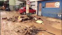 Ruas de Cachoeiro de Itapemirim após fortes chuvas no sul do ES