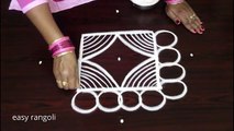 Beautifully drawn 5 dots rangoli art designs for beginners - easy kolam designs - Muggulu