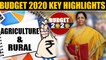 Budget 2020 | Agriculture and Rural | Key Highlights | Oneindia News