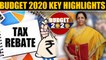 Budget 2020 | Tax Rebate | Key Highlights | Oneindia News