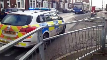 Damage to a building on Stanhope Road in South Shields