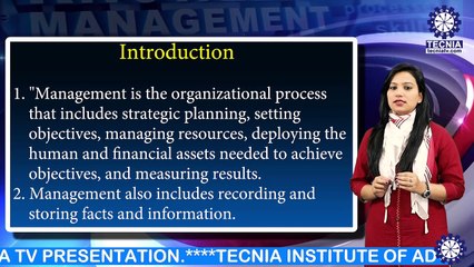 BBA || Ms. Sheetal Badesra || Introduction And Definition Management || TIAS || TECNIA TV