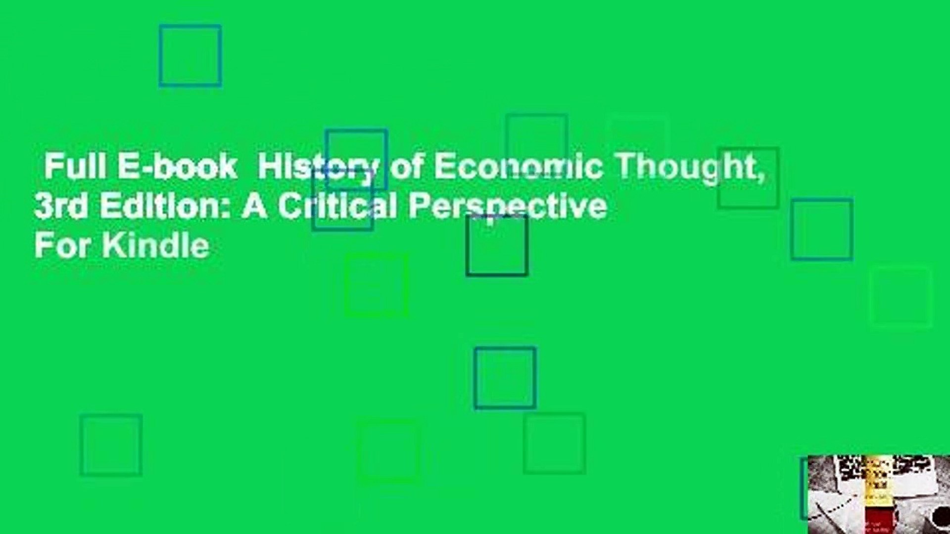 Full E Book History Of Economic Thought 3rd Edition A Critical Perspective For Kindle Video Dailymotion