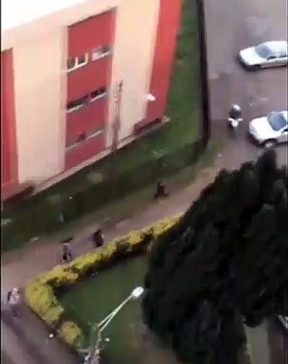 Chilean Protestor Escapes Police Benny Hill