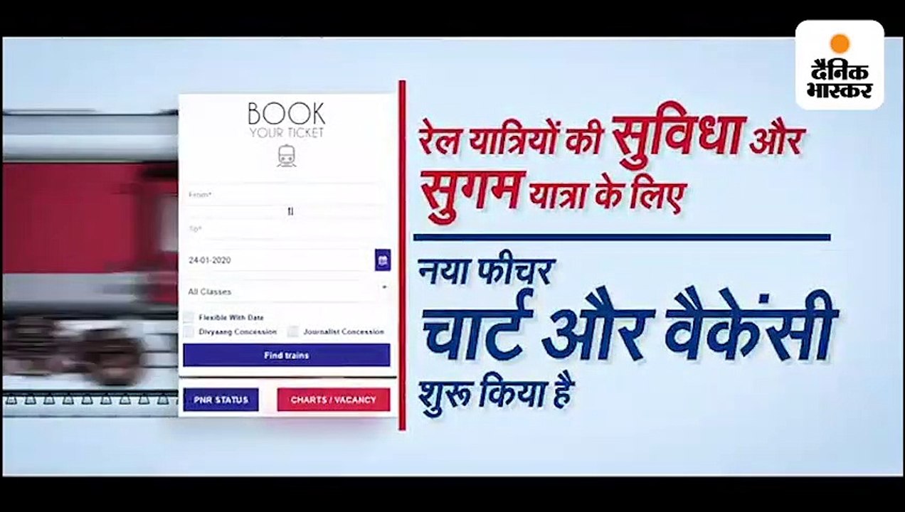 चलती ट्रेन में "चार्ट्स/वेकेंसी" से मिलती है खा...