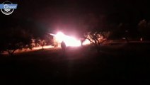 استهداف تجمعات ميليشيا أسد في محيط مدينة معرة النعمان بريف إدلب الجنوبي بصواريخ الغراد