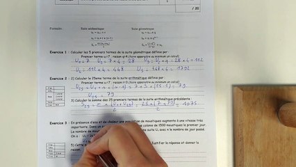 Terminale devoir suite exercice 3