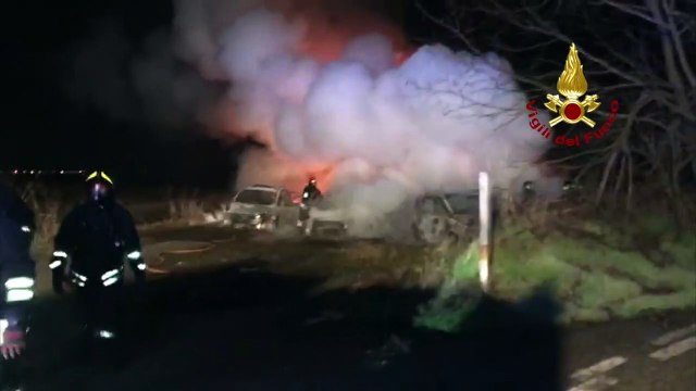 Autostrada A1 Assalto al Portavalori, rapina e incendio a San Zenone bivio Teem (29.01.20)