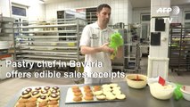 A pastry chef in Germany offers edible sales receipts