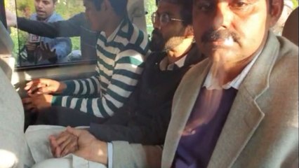 Sharjeel Imam being brought to Saket court complex