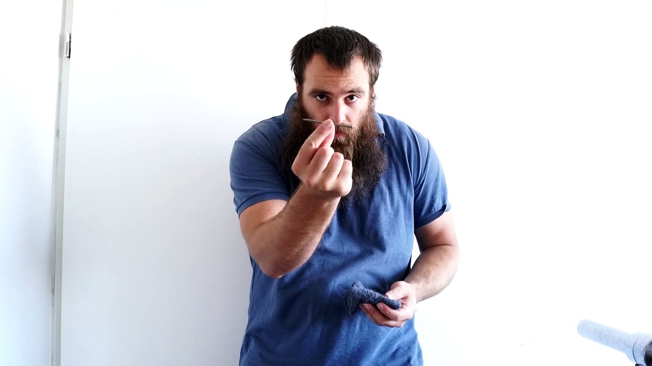 Old time strongman JK, bending a 3,5 x 80 mm iron nail