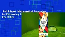 Full E-book  Mathematical Reasoning for Elementary Teachers  For Online