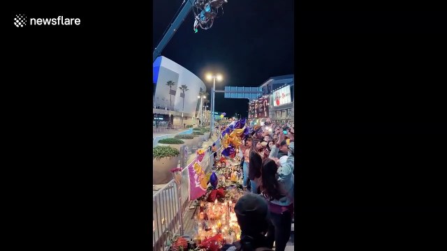Brass band dedicate tribute to Kobe Bryant outside Los Angeles' Staples Center