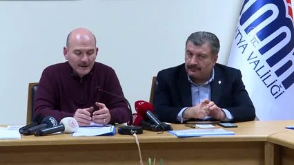 Bakanlar Soylu ve Koca Malatya Valiliğinde depreme ilişkin gelişmeleri değerlendirdi (1)