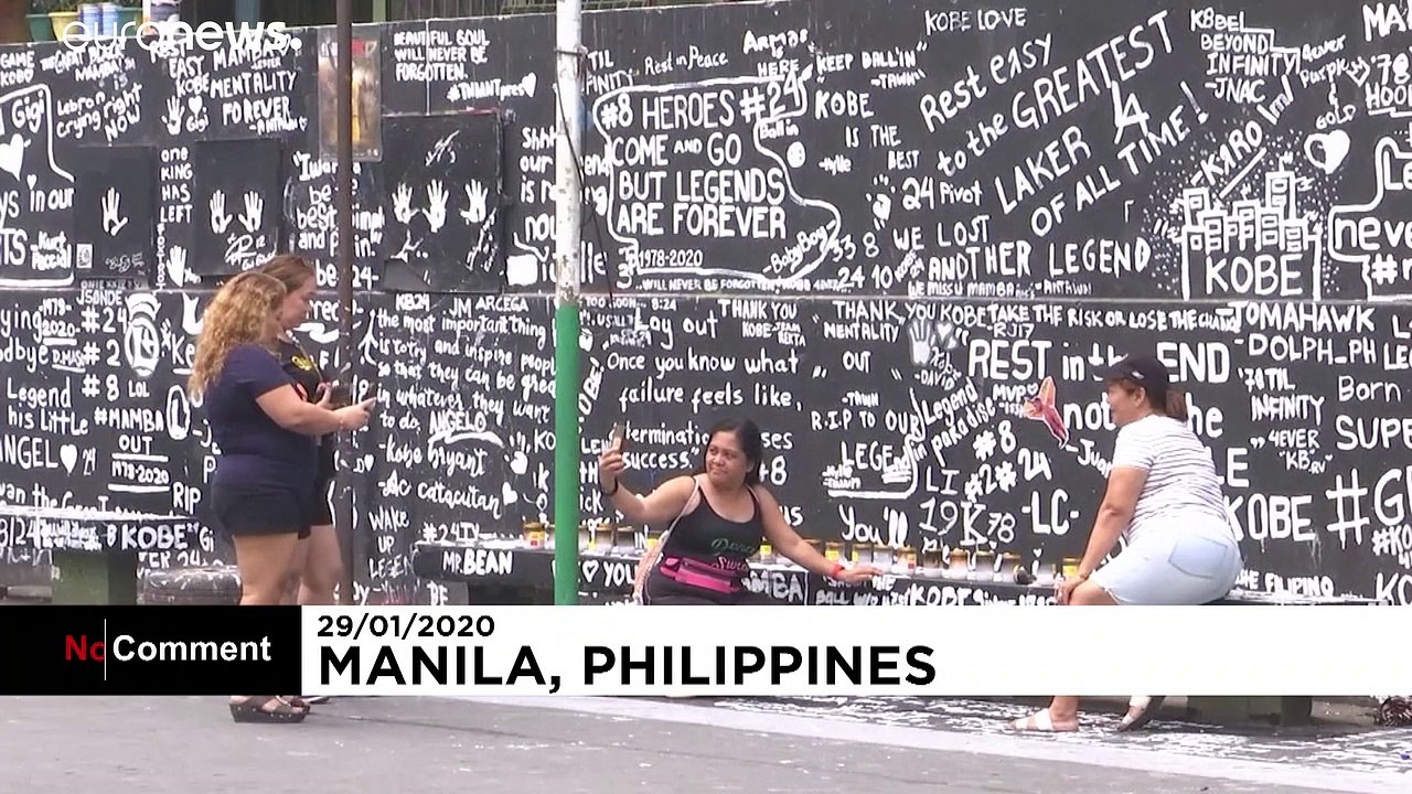 Kunstwerk in Manila: Kobe Bryant überlebensgroß auf Basketballplatz