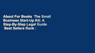 About For Books  The Small Business Start-Up Kit: A Step-By-Step Legal Guide  Best Sellers Rank :