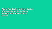 About For Books  Uniform System of Accounts for the Lodging Industry with Answer Sheet (Ahlei)