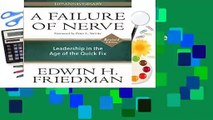 About For Books  Failure of Nerve, Revised Edition: Leadership in the Age of the Quick Fix
