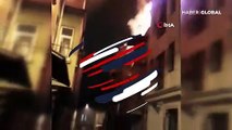 Beyoğlu'nda metruk binadaki yangın yan binaya da sıçradı