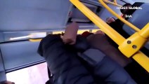 Kadınların otobüste yer kavgası cep telefonu kamerasında
